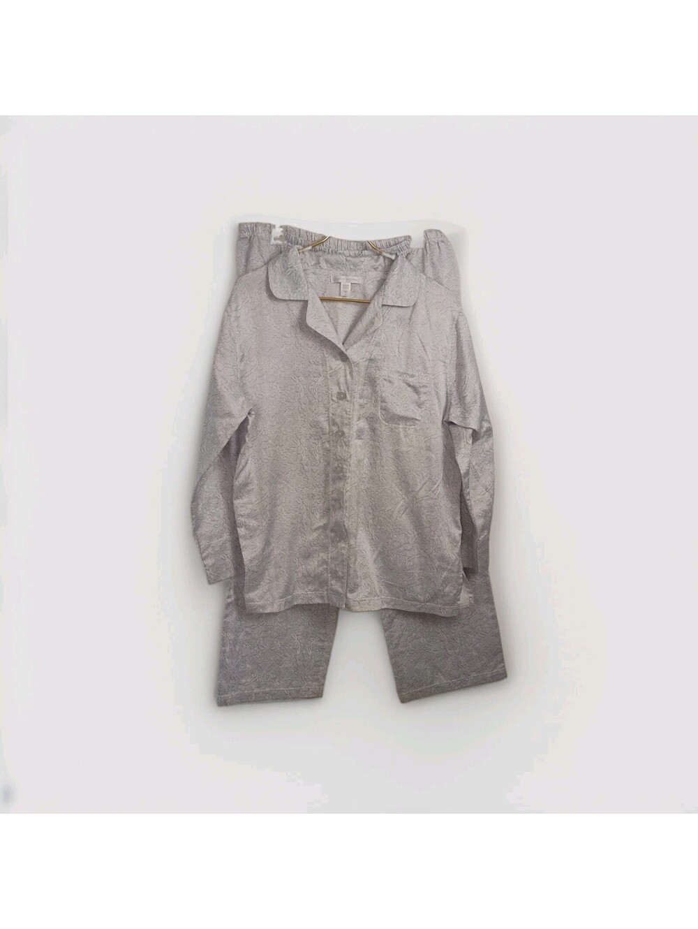 Carole Hochman Lavender Scroll Damask Pajama Set Cozy Size L